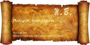 Matyók Benjámin névjegykártya